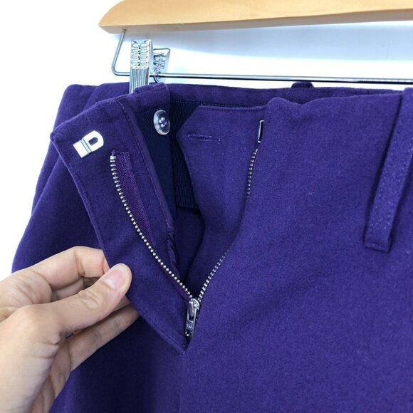 Acne Purple Brooke Turn Up Trousers Cropped Slim Low waist Cashmere Blend 34 = 2 - Picture 7 of 15